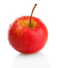 Ripe green apple isolated on white