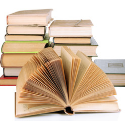 Naklejka premium Stack of books isolated on white