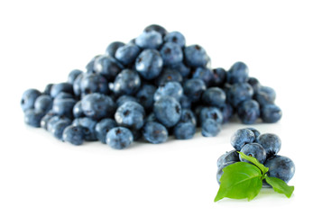 Blueberries isolated on white