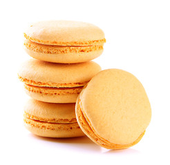 Gentle macaroons isolated on white