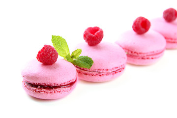 Gentle macaroons isolated on white