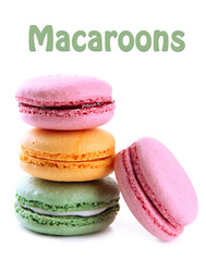 Gentle macaroons isolated on white