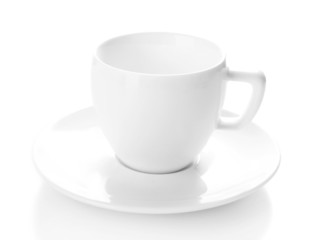 White cup isolated on white