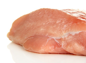 Raw turkey meat isolated on white