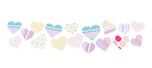 Beautiful decorative hearts, isolated on white