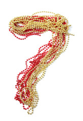 Number seven of red and gold beads