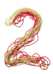 Number two of red and gold beads