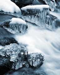 winter creek in the national park Sumava - Czech Republic