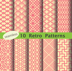 set of retro patterns for making seamless background