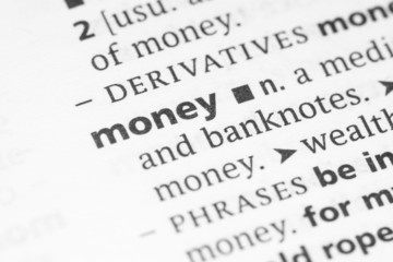 Word money found in dictionary