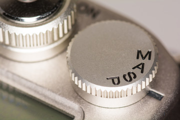 Mode dial on SLR camera