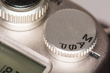 Mode dial on SLR camera