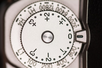 Exposure compensation dial on camera