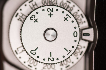 Exposure compensation dial on camera