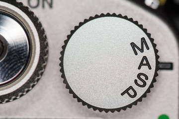 Mode dial on SLR camera