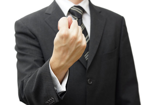 businessman hand showing a fig sign