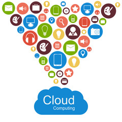 Vector cloud computing concept. Modern design template.