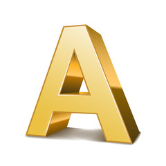 3d golden letter A
