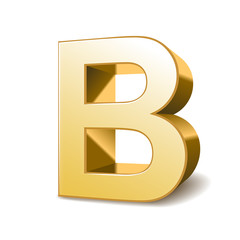 3d golden letter B