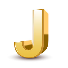 3d golden letter J