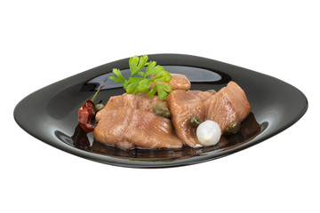Sliced marinated herring