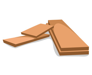 wood planks isolated illustration