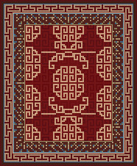 Design For Large Area Retro Style Carpet