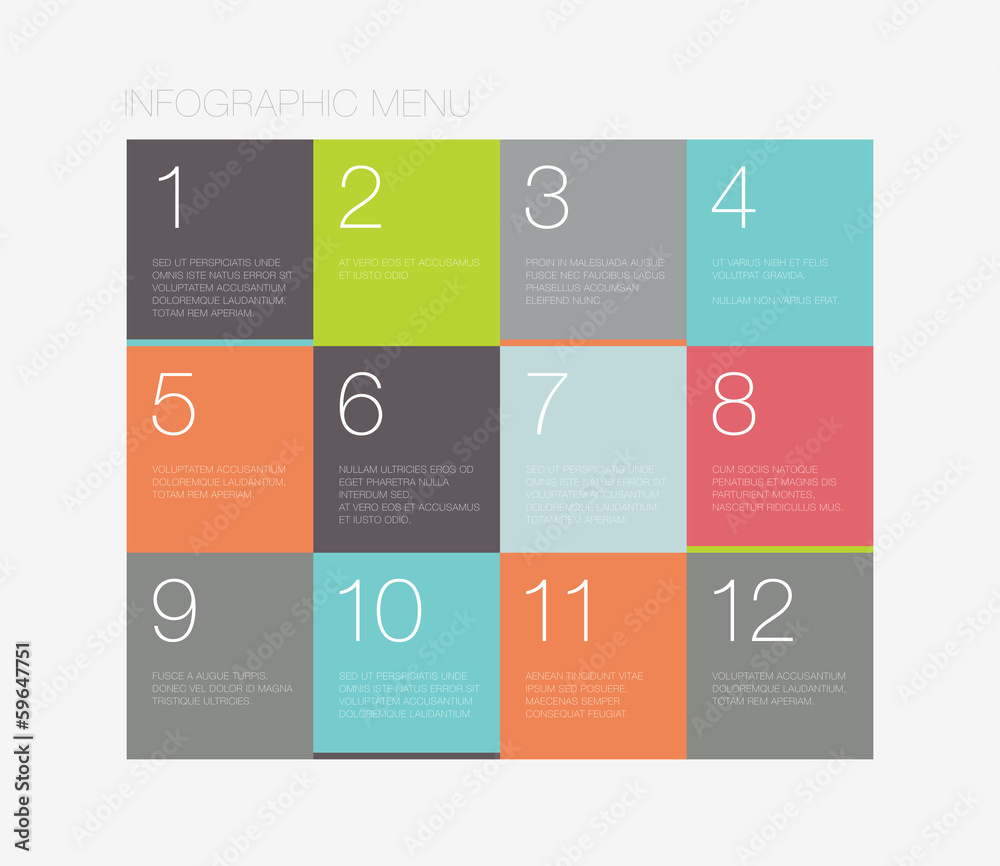 Poster flat infographic menu interface