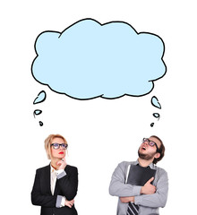 businesswoman and businessman