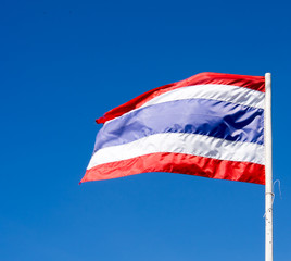 Thai flag with blue sky
