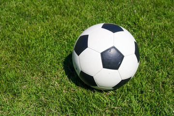 Fototapeta na wymiar Football on green grass