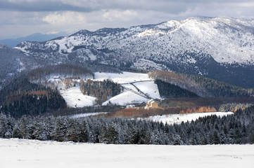winter landscape with mountains