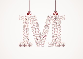 Alphabet letter. Christmas and New Year. Snowflakes. Flakes
