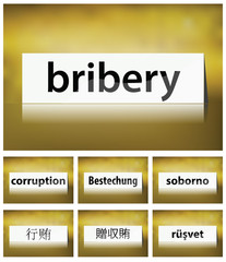 Bribery Concept on white background