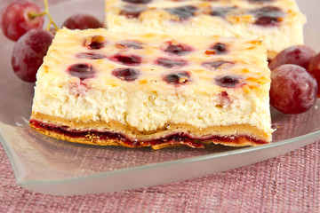 Cheese and grape pie