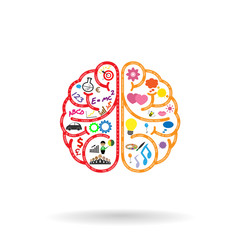 Creative left and right brains Idea concept .vector illustration