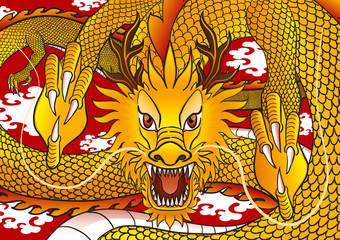 gold chinese dragon