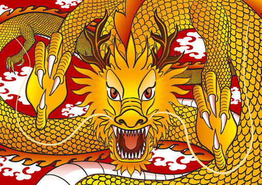 Gold Chinese Dragon