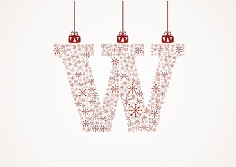 Alphabet letter. Christmas and New Year. Snowflakes. Flakes