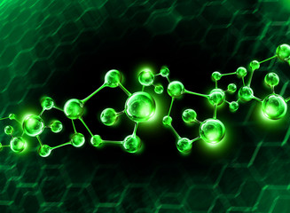 Green DNA Helix Molecular