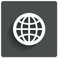 Globe earth icon. Travel symbol. .