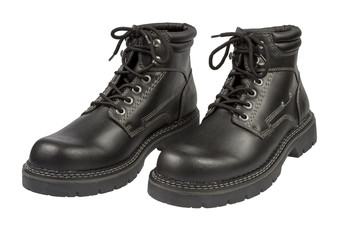 Black Boots on White