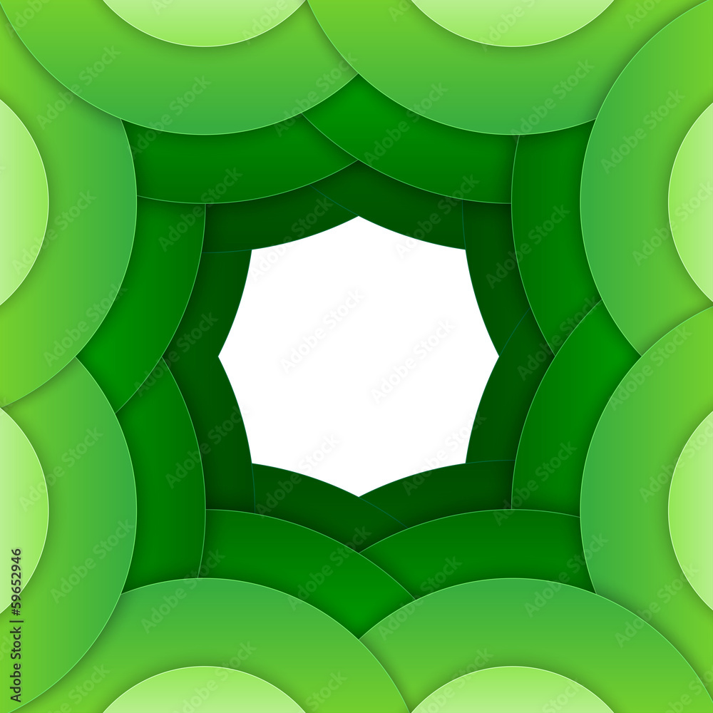 Aufkleber abstract green paper circles vector background