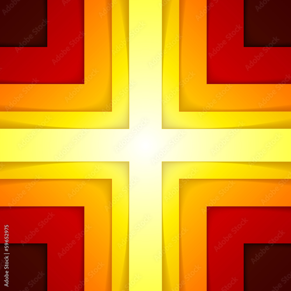 Aufkleber abstract red and orange triangle shapes background