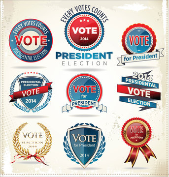 Election badges and labels