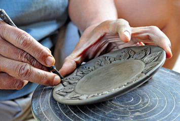 Carving clay for make earthenware.