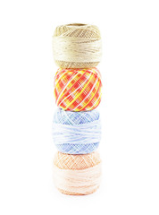 Pyramid of four skeins of yarn