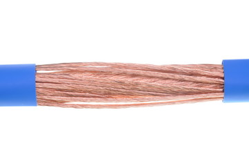 Electric cables isolated on a white background 