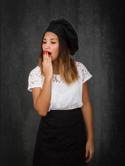 Fototapeta premium chef tired and bored