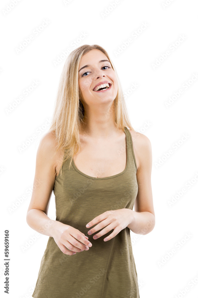 Sticker girl laughing